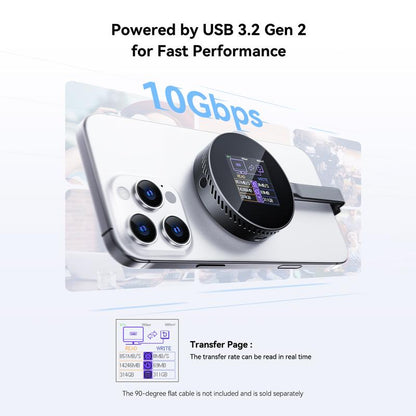 Dockcase Magnetic Visual M.2 2242 Nvme SSD Enclosure, 10Gbps USB 3.2 Type-C, 100W PD, 3S PLP Data Protection, Fits 2242/2230 Nvme Pcie, Compatible with Magsafe for Iphone 16/15 Pro Max Prores