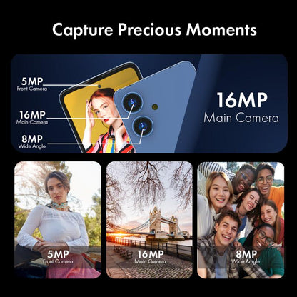 NUU N20 Basic Cell Phone Android 14 Unlocked for T-Mobile and More ,12GB( 6GB RAM + 6GB Virtual RAM )/128GB, Perfect for Teenagers, Dual SIM 4G, Octa-Core 6.6" 90Hz HD+, Fingerprint 1 Year USA Warranty