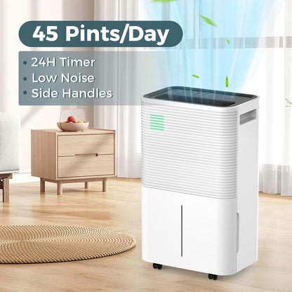 Xbeauty Home Dehumidifier, 50 Pint 4500 Square Feet Whole House Dehumidifier, Three LED Light Colors 4L Water Tank with Sleep Mode and Auto Defrost