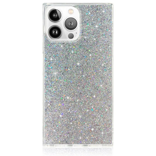 SQUARE® Silver Glitter Iphone Case