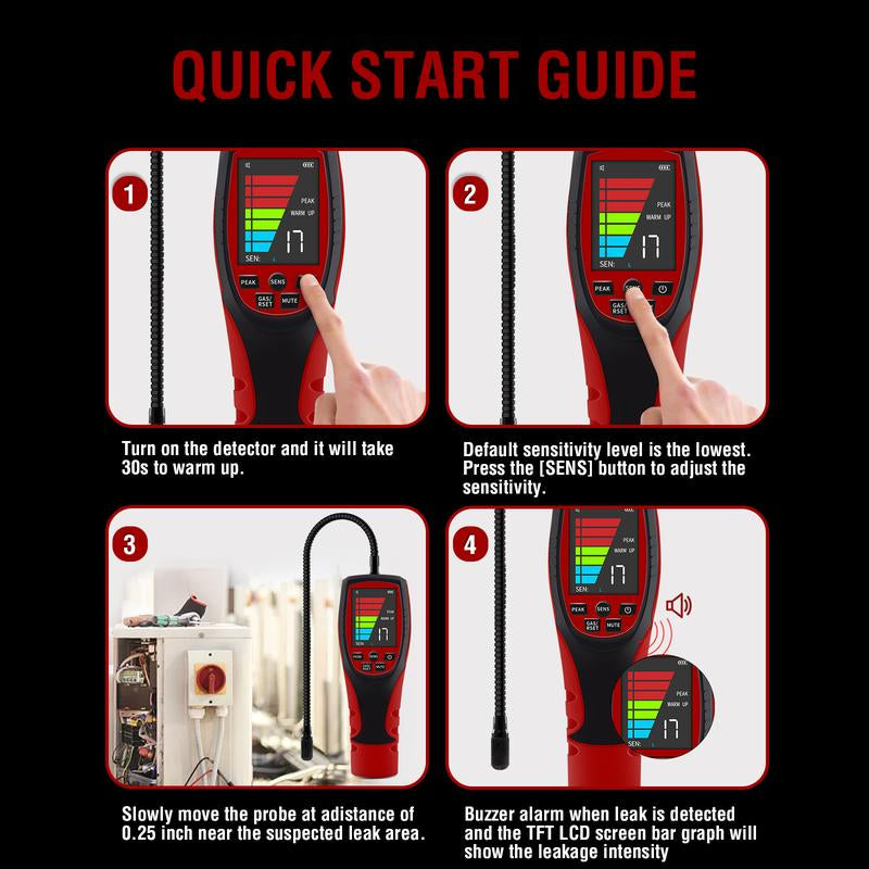 Refrigerant Leak Detector [2025 Upgrade], Aprvtio ALD-200 PRO Freon Leak Detector, 3000Mah Battery, Freon Portable Gas Sniffer Automotive Halogen Gas Leak Detector for R410A R22 R1234YF R600A R290 Cfcs Hcfcs Hfcs, Freon Gas Meter with Audible Visual Alarm