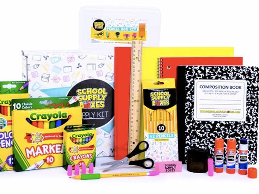 Back to School Supply Box Grades K-5 - School Supply Kit Back to School Essentials - 32 Pieces