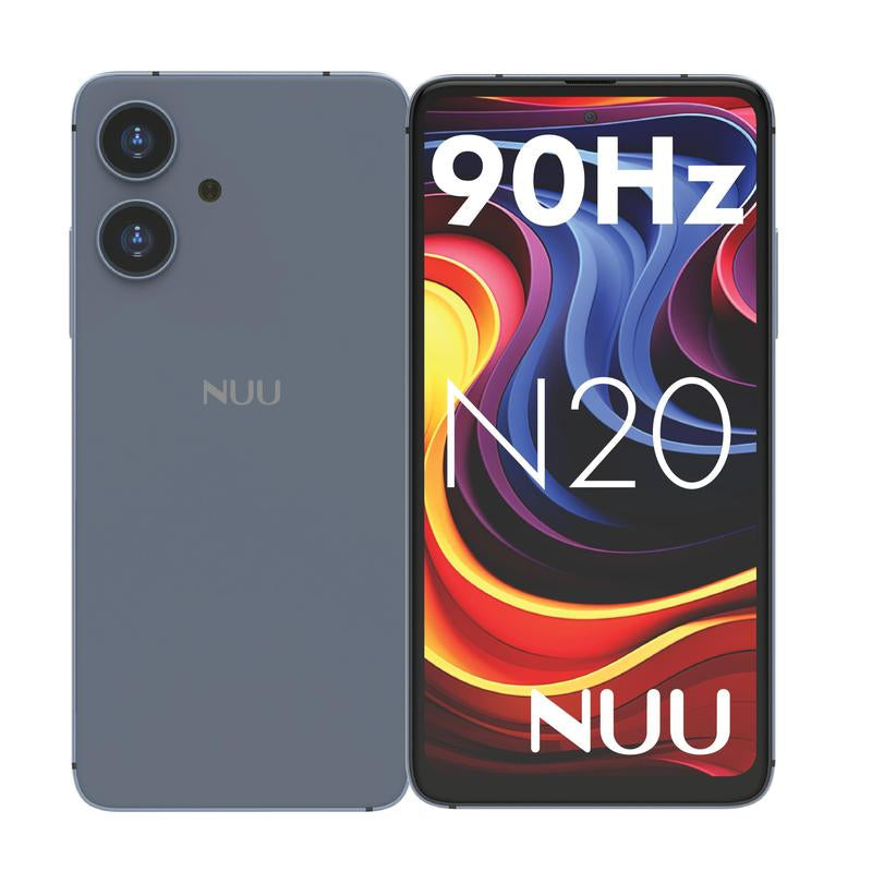 NUU N20 Basic Cell Phone Android 14 Unlocked for T-Mobile and More ,12GB( 6GB RAM + 6GB Virtual RAM )/128GB, Perfect for Teenagers, Dual SIM 4G, Octa-Core 6.6" 90Hz HD+, Fingerprint 1 Year USA Warranty