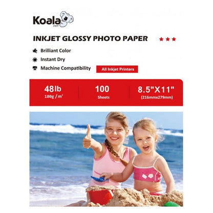 Koala Glossy Photo Paper Bundle – 3 Types (115Gsm/180Gsm/260Gsm Double-Sided) – 100 Sheets Each – Inkjet Printer Compatible"