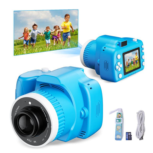 Children'S Camera Toys for Boys and Girls Aged 3-12, Toddler Camera with Projector, 4K HD Selfie Digital Video Camera, Downloadable Music, Best Holiday Gift. Video Creator, Photo Creator, Children'S Vlog Maker, Children'S Memory Recorder