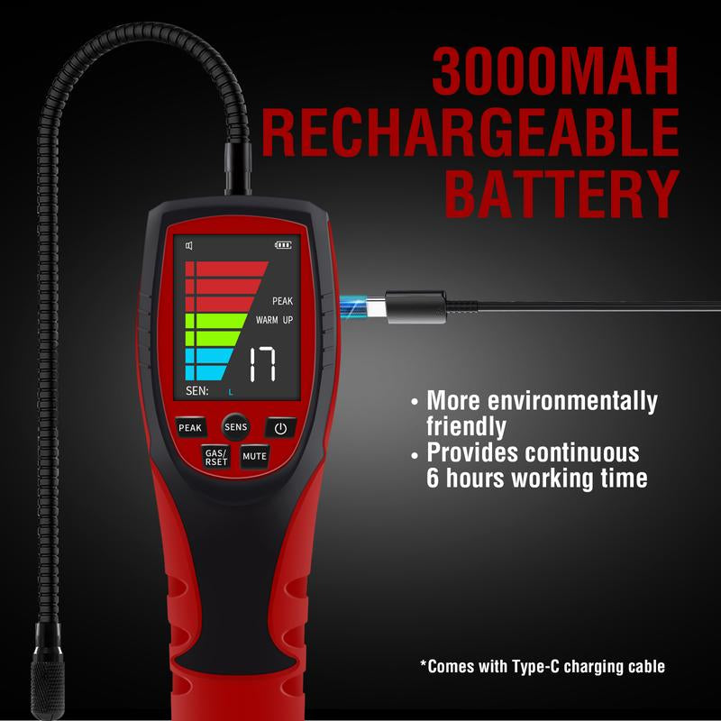 Refrigerant Leak Detector [2025 Upgrade], Aprvtio ALD-200 PRO Freon Leak Detector, 3000Mah Battery, Freon Portable Gas Sniffer Automotive Halogen Gas Leak Detector for R410A R22 R1234YF R600A R290 Cfcs Hcfcs Hfcs, Freon Gas Meter with Audible Visual Alarm