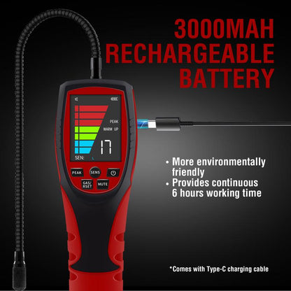 Refrigerant Leak Detector [2025 Upgrade], Aprvtio ALD-200 PRO Freon Leak Detector, 3000Mah Battery, Freon Portable Gas Sniffer Automotive Halogen Gas Leak Detector for R410A R22 R1234YF R600A R290 Cfcs Hcfcs Hfcs, Freon Gas Meter with Audible Visual Alarm
