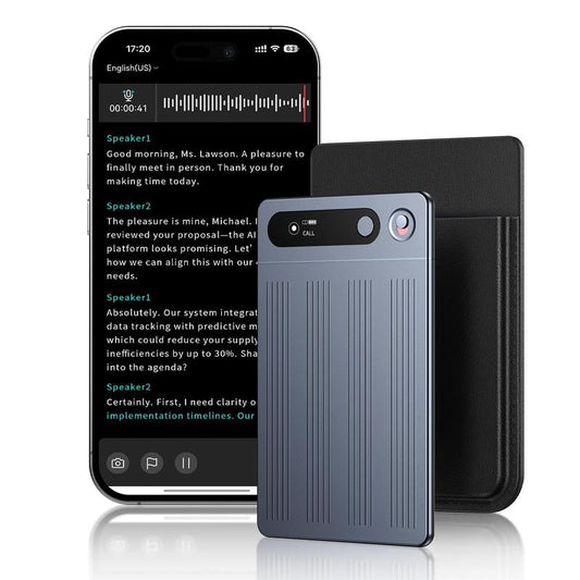 AI Voice Recorder with Call Recording, Note Voice Recorder with App Control and Magnetic Case, Transcribe & Summarize with AI Technology, 64GB Memory, Audio Recorder for Lectures, Meetings, Interviews