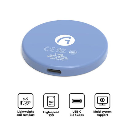Aiffro P08 Magnetic Portable SSD with Thin Body, up to 550Mb/S Read Speeds, Supports Iphone 15 Pro, Iphone 16 Pro & Higher, and More Operating Systems