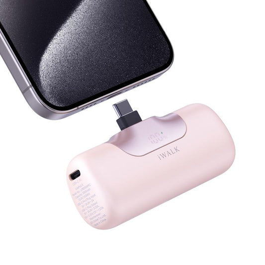 Iwalk 5500Mah Portable Charger, 22.5W USB-C Mini Fast Charging Power Bank for Iphone 16 Pro Max, Ipad, Samsung S24/S23 – Pink