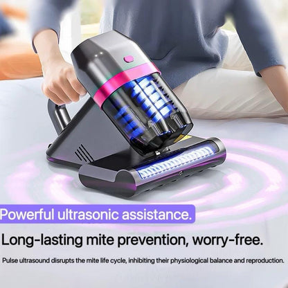 Bed Vacuum Cleaner with UV-C Light, Ultrasound & 14Kpa Suction | 36,000 RPM Tapping | Ideal for Bedding, Sofa & Pet Hair Removal