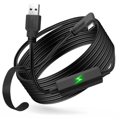 EKLEVOR 18W Link VR Cable 16FT Compatible with Oculus Quest 2 Port USB 3.0 to USB C Transmission Rate 5Gbps for 120HZ Pc/Steam VR Video Games Accessories Wearable