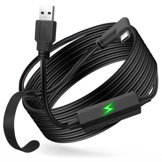 EKLEVOR 18W Link VR Cable 16FT Compatible with Oculus Quest 2 Port USB 3.0 to USB C Transmission Rate 5Gbps for 120HZ Pc/Steam VR Video Games Accessories Wearable