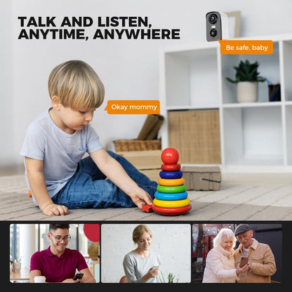 2K Wireless Outdoor Security Camera – 5200Mah Battery Powered, AI Motion Detection, Full-Color Night Vision, Two-Way Audio, IP65 Waterproof, 30‑Day Free Cloud Trial, Ios/Android Compatible