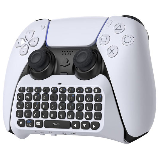 MENEEA Wireless Controller Keyboard for PS5, Bluetooth 3.0 Mini Portable Gamepad Chatpad with Built-In Speaker & 3.5MM Audio Jack for Playstation 5 Voice Chat Board for Messaging and Gaming Live Chat Console Smartphone
