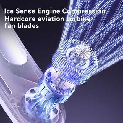 Upgraded Hands Free Neck Fan for Sports, Travel and Office Use- Rechargeable Bladeless Cooling Technology with 5000Mah up to 28 Hours of Run Time- 5-Speed Adjustable, Faster Cooling, Ultra- Quiet- Wearable Headphone Design-Lightweigh
