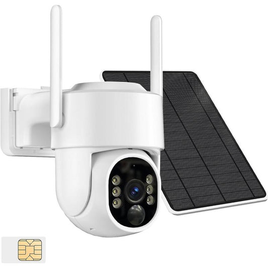 4G LTE Cellular Solar Security Camera Wireless Outdoor, 2K Cameras for Home Security, No Wifi Security Camera Solar Powered, Color Night Vision, Human Detection, Include SIM Card