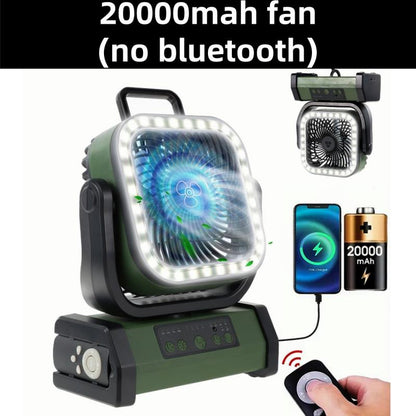 Battery Powered Fan Portable Rechargeable with Bluetooth Stereo,270°Pivot Battery Operated Fans Camping with LED Light & Hook,Usb Personal Outdoor Camping for Tent, Travel Ventiladores Recargables Para Cuba Large Adventure Speed Desk Head Pool Camp