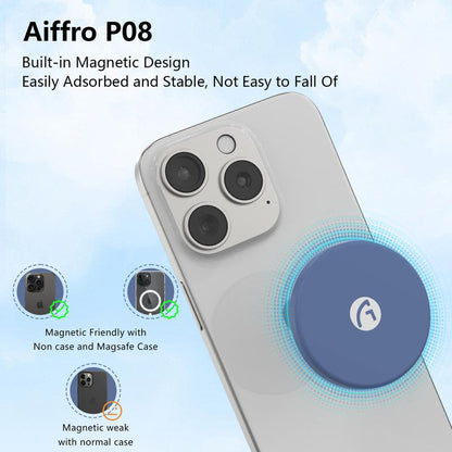 Aiffro P08 Magnetic Portable SSD with Thin Body, up to 550Mb/S Read Speeds, Supports Iphone 15 Pro, Iphone 16 Pro & Higher, and More Operating Systems