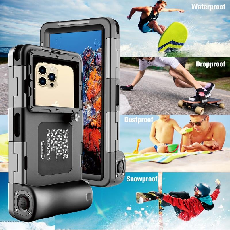 Underwater Snorkeling Diving Phone Case for Iphone 16/15/14/13/12/11 Pro Max/Xs/X Galaxy S24/S23/S22/S21, [50 Feet/15 Meters] Professional Scuba Diving Waterproof Phone Case Underwater Photo Video