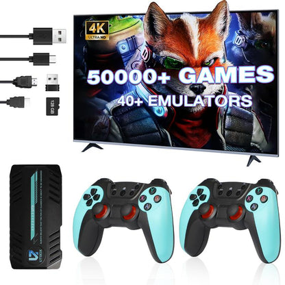 UTX Upgrades Retro Game Console Stick :50000 Games in 1 Game Nostalgia Gaming Stick Dual 2.4G Wireless Controllers, Plug & Play TV Video Gaming Stick