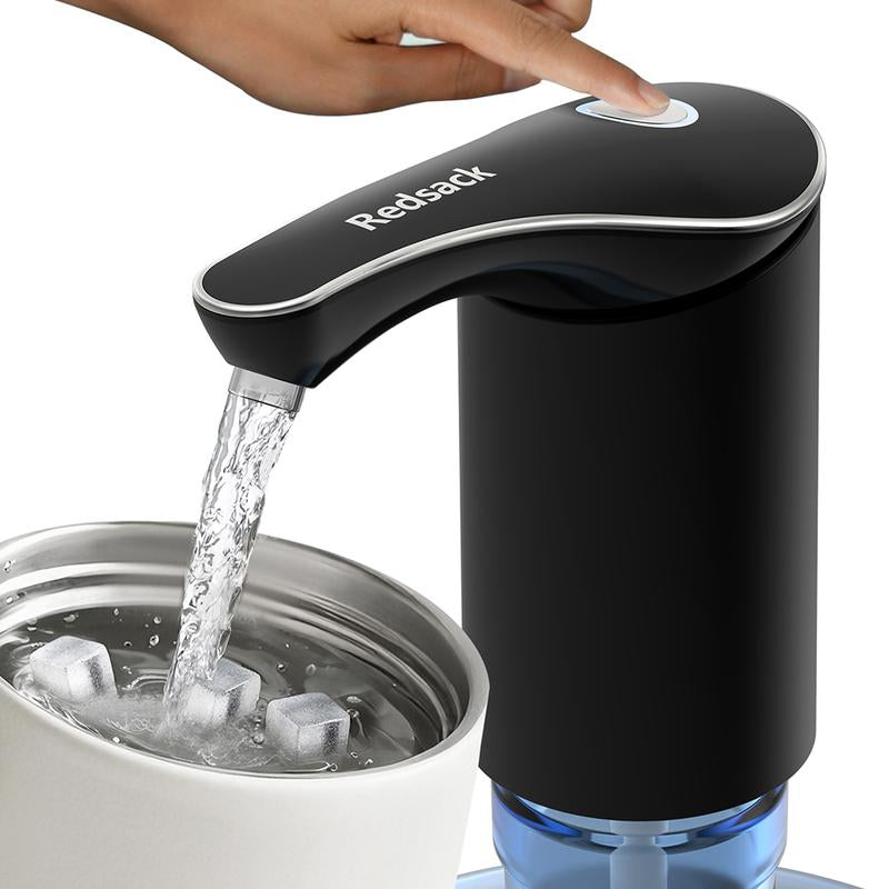 Rechargeable Water Dispenser Pump for 5 Gallon Bottle, Electric USB-C Large Flow Water Jug Dispenser, Portable Automatic Submersible Bottle Pump Silent Operation for Camping Home Office