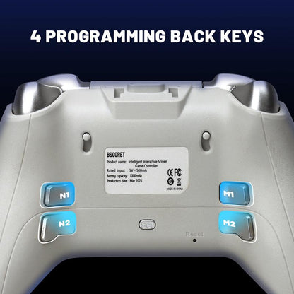 Interactive Screen Wireless Gaming Controller for Pc/Switch/Switch 2/Ps4/Tv/Ios/Android,Hall Effect Stick & Trigger, Gamepad, RGB Lighting,Remappable Buttons Console Bluetooth