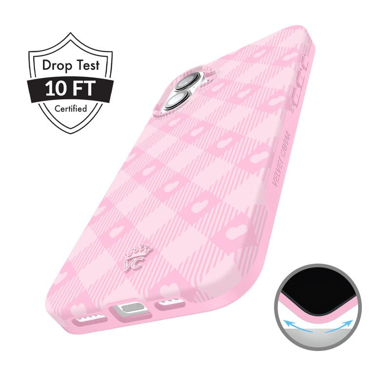 Velvet Caviar Dolly Pink Gingham Iphone Case - Cute & Trendy Phone Cases for Iphone with Stylish Girly Design and Shockproof Protection