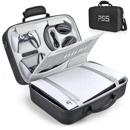 Carrying Case Compatible with PS5, Hard Shell Carry Case Travel Bag, Organizer Protective Case for Playstation 5 Console,Dual Controller and Accessories