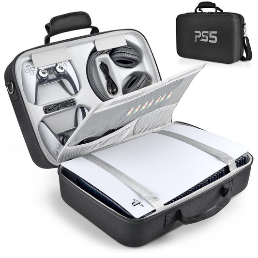 Carrying Case Compatible with PS5, Hard Shell Carry Case Travel Bag, Organizer Protective Case for Playstation 5 Console,Dual Controller and Accessories
