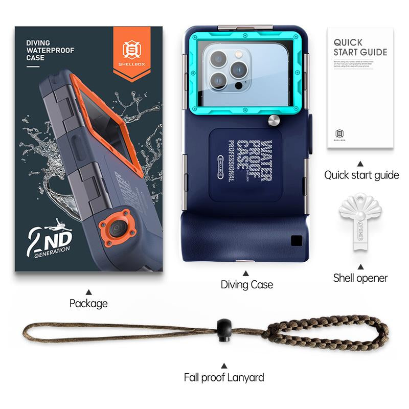 Underwater Snorkeling Diving Phone Case for Iphone 16/15/14/13/12/11 Pro Max/Xs/X Galaxy S24/S23/S22/S21, [50 Feet/15 Meters] Professional Scuba Diving Waterproof Phone Case Underwater Photo Video