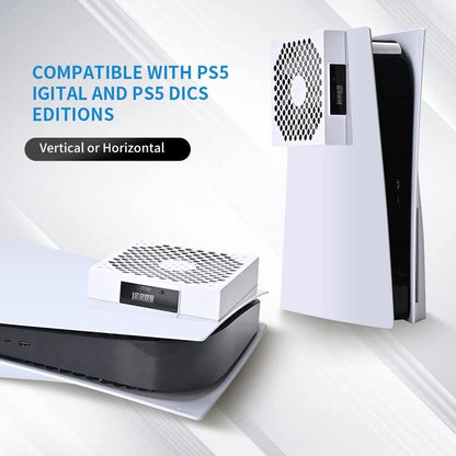 G-STORY PS5 Cooling Fan, PS5 Fan Cooler System, Speed Automatically Adjusted by Temperature, Low Noise, RGB LED Accessories Console Cover Ps5 Accessories Gamesircontroller
