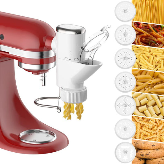 Gvode Pasta Press Attachment for Kitchenaid Stand Mixers with 7 Interchangeable Pasta Plates & Pasta Extruder Accessories