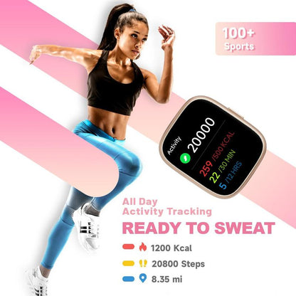 [Includes 3 Fashion Straps]Toobur Smart Watch with Smart Voice Assistant Activity Tracker with Answer/Make Calls/Sleep Monitor/100 Sports Models/Ip68 Waterproof Pedometer, Smartwatch Compatible Android Ios for Men Women