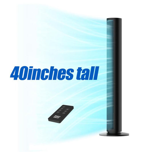 NOT AC --Tower Fan for Bedroom, 40 Inch Bladeless Fan, 80 ° Oscillating Fan, Silent Floor Fan with Remote Control Led, 4-Speed Multiple Modes, 7H Timer, Large Air Outlet