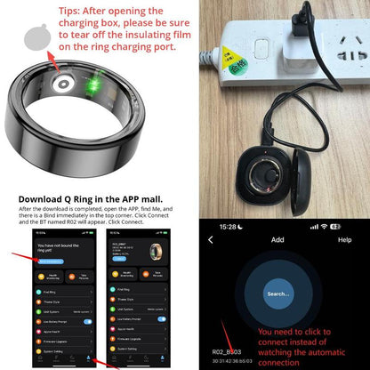 COLMI COLMI Smart Ring, Multifunctional Fashionable Smart Ring with Built-In Battery, Waterproof Sports Ring Fitness Tracker with Multi-Sport Mode for Men & Women, Wearable Fitness Tracker